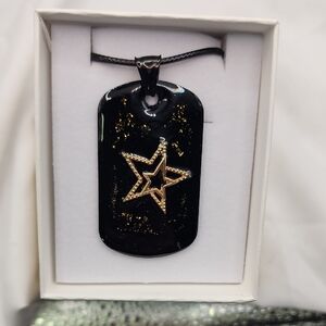 Black and Gold Star Pendant Necklace